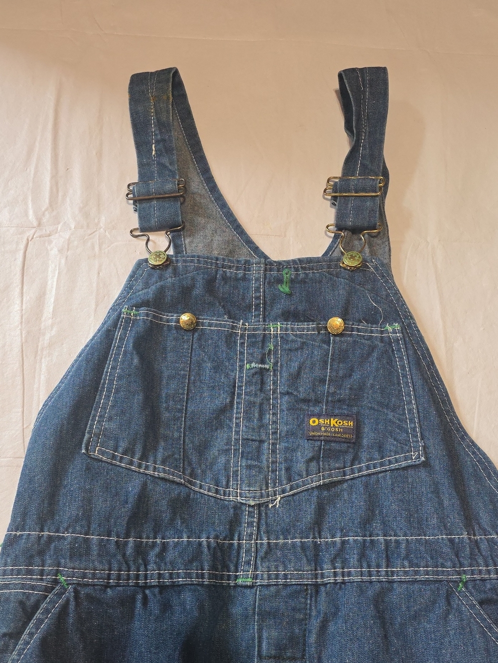 OshKosh B'gosh VTG 70's Vestbak Union Made Sanforized Denim Bib Overalls 38x28